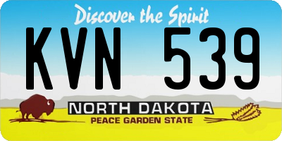 ND license plate KVN539