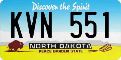 ND license plate KVN551