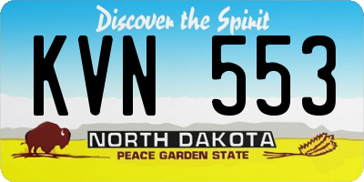 ND license plate KVN553