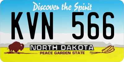 ND license plate KVN566