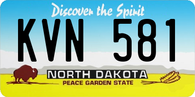 ND license plate KVN581