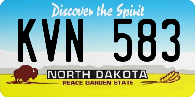 ND license plate KVN583