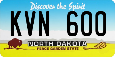ND license plate KVN600