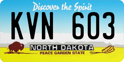 ND license plate KVN603