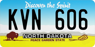 ND license plate KVN606