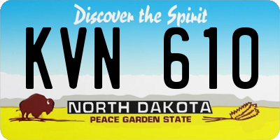 ND license plate KVN610