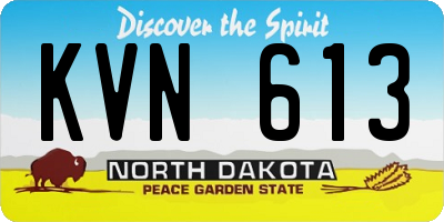 ND license plate KVN613