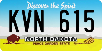 ND license plate KVN615