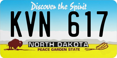 ND license plate KVN617