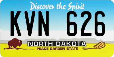 ND license plate KVN626