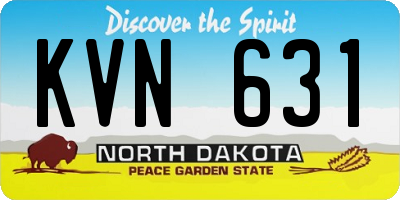 ND license plate KVN631