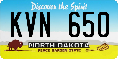 ND license plate KVN650