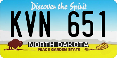 ND license plate KVN651