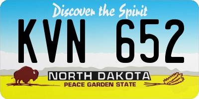 ND license plate KVN652