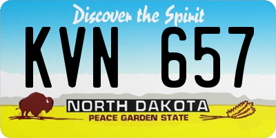 ND license plate KVN657