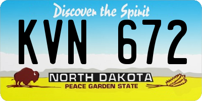 ND license plate KVN672