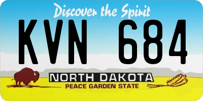 ND license plate KVN684