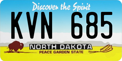 ND license plate KVN685