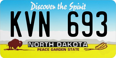 ND license plate KVN693