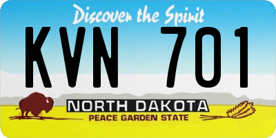 ND license plate KVN701