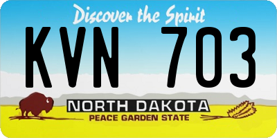 ND license plate KVN703