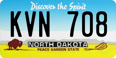 ND license plate KVN708