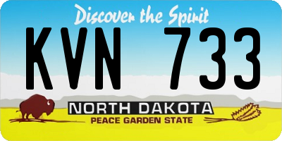 ND license plate KVN733