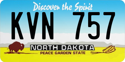 ND license plate KVN757