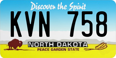 ND license plate KVN758