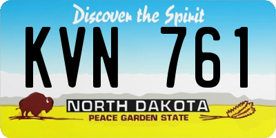 ND license plate KVN761