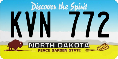 ND license plate KVN772