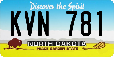 ND license plate KVN781