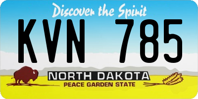 ND license plate KVN785