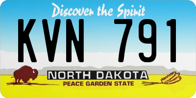ND license plate KVN791