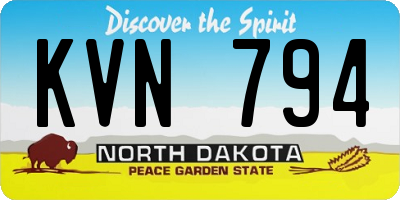 ND license plate KVN794