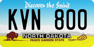 ND license plate KVN800
