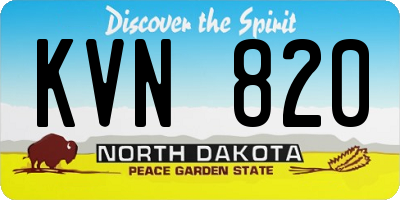 ND license plate KVN820