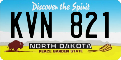 ND license plate KVN821