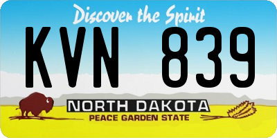 ND license plate KVN839