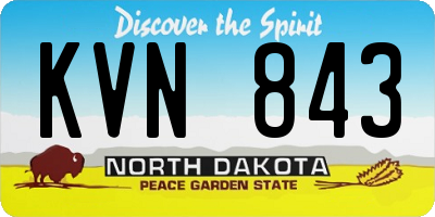 ND license plate KVN843