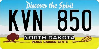 ND license plate KVN850