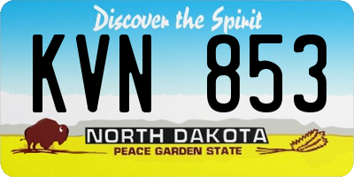 ND license plate KVN853
