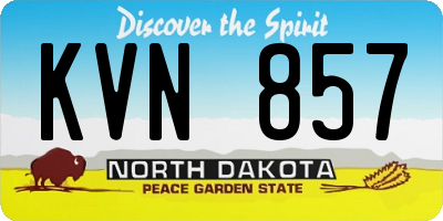 ND license plate KVN857