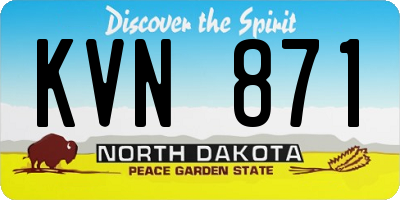 ND license plate KVN871