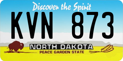 ND license plate KVN873