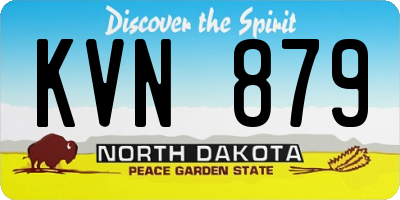 ND license plate KVN879