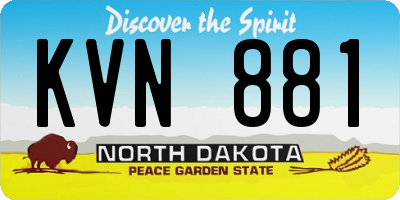 ND license plate KVN881