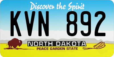 ND license plate KVN892