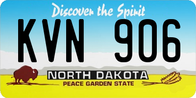 ND license plate KVN906
