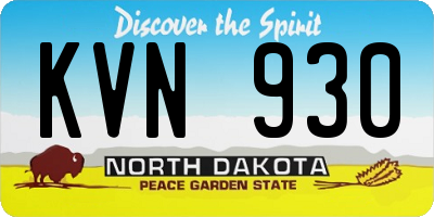 ND license plate KVN930